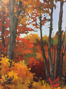 Painting trees in fall
