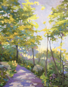 Painting of shaded hiking trail