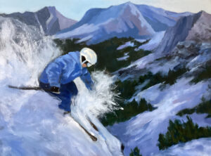 Painting of Colorado skier