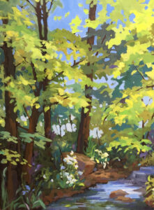 Painting of glade in the woods