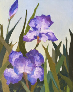 Painting of blue iris