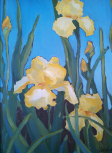 painting of yellow iris